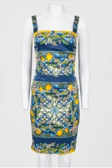 Silk dress in a flower print