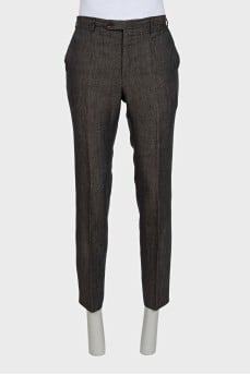 Men's black straight-leg trousers