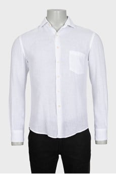 Men's linen shirt with patch pocket