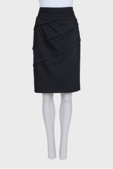 Black draped skirt