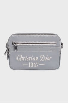 Men's gray leather bag 1947