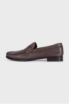 Men's brown leather loafers