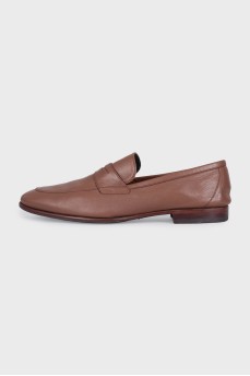 Men's brown leather loafers