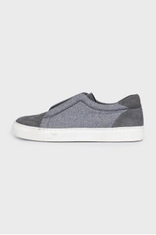 Men's grey slip-ons