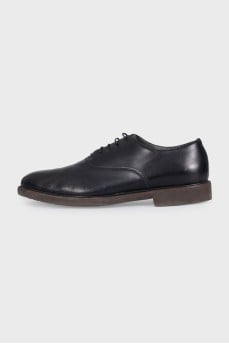 Men's black leather shoes
