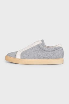 Men's gray textile sneakers