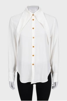 White straight shirt with ties