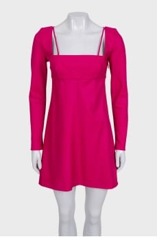 Dark pink dress with crossover straps