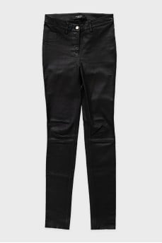 Black skinny leather pants