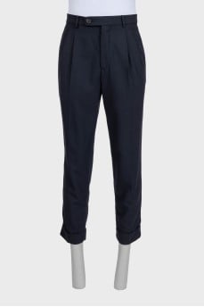 Men's black trousers with cuffs