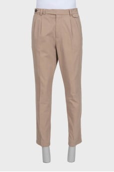 Men's brown tapered trousers