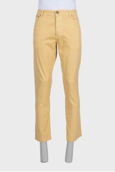 Men's yellow button-down jeans