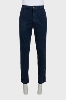 Men's straight blue trousers