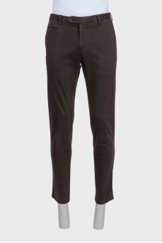 Men's brown mid-rise trousers