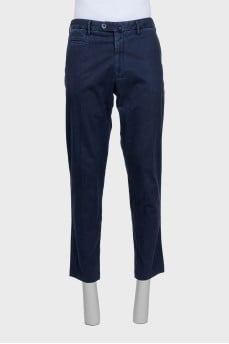 Men's blue distressed trousers