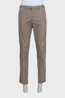 Men's gray tapered trousers