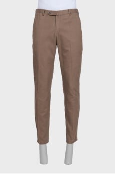 Men's straight-leg trousers in brown
