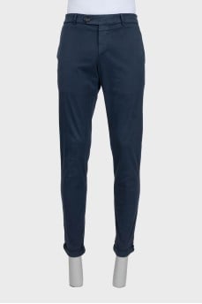 Men's mid-rise blue trousers