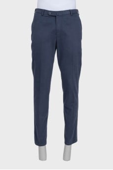 Men's blue trousers with pockets