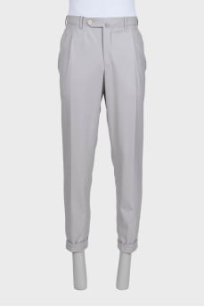 Men's gray wool trousers with tag