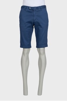 Men's blue straight-leg shorts