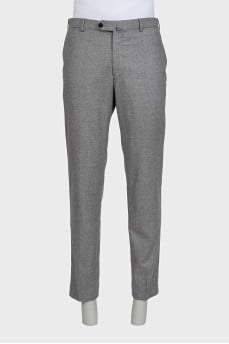 Men's light gray wool trousers