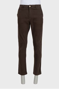 Men's dark brown straight-leg jeans