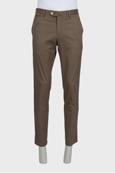 Men's straight green trousers