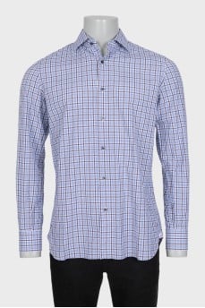 Men's shirt with a two-tone checkered print