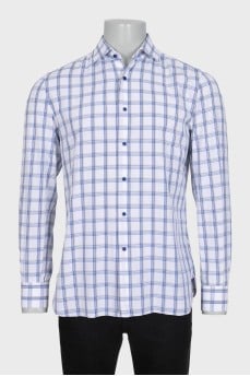 Men's straight-cut shirt in a large check pattern
