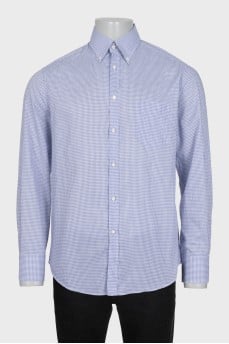 Men's blue checkered shirt