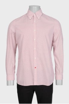 Men's white shirt with red polka dots