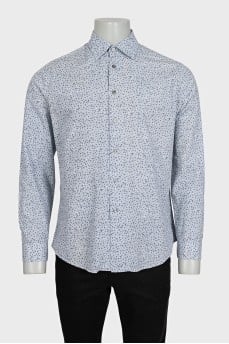 Men's straight-cut shirt with a floral print