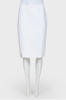 White gold zipper skirt with tag