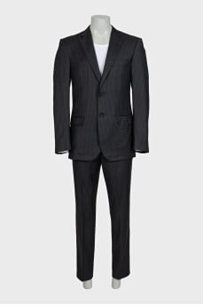 Men's striped suit with wool trousers