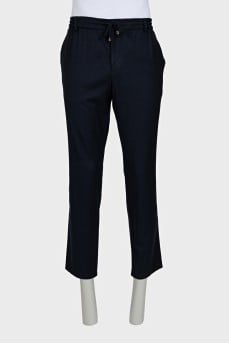 Men's dark blue wool trousers