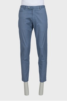 Men's straight-leg trousers in light blue
