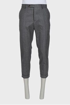 Men's wool trousers with buttons
