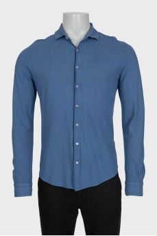 Men's blue button-down shirt