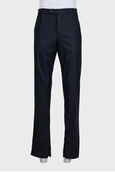 Men's blue wool trousers with tag