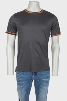 Men's multicolored fabric inserts T-shirt with tag