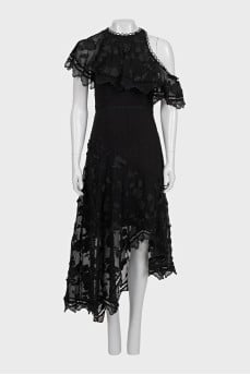 Black dress with floral lace