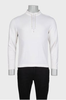 Men's white zip-up jumper