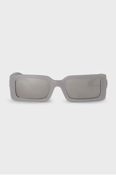 Rectangular sunglasses with a gray frame
