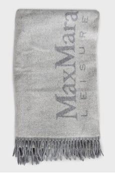 Gray scarf with a signature monogram