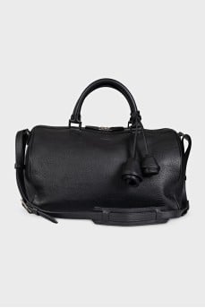 Varsovia black bag with leather pendants