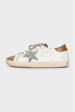 Білі кеди із шкіри та замші Superstar