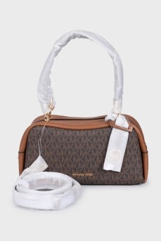 Brown Cecily canvas and leather bag