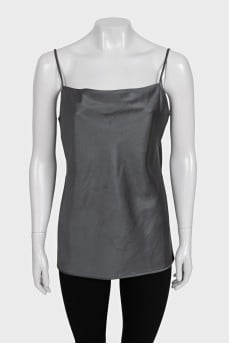 Gray straight-cut T-shirt