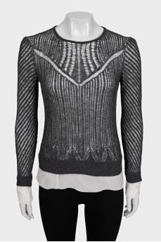 Gray jumper made of wool and silk